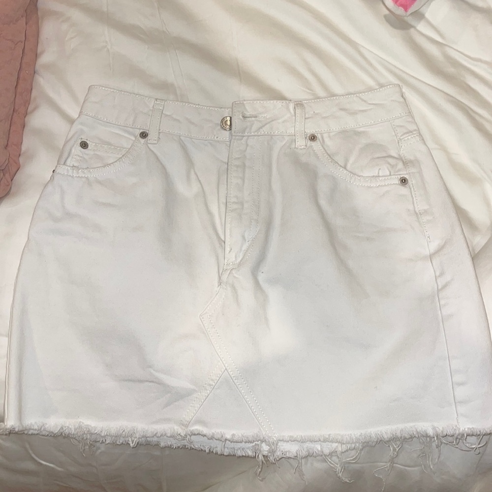 white jean skirt